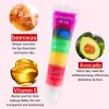 5 in 1 Rainbow Sugar Tasty Lip Gloss Changing Color Sexy Cute Lips Balm Hydrating Roll-on Fruit Essencial Oil Lipgloss