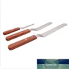 Spatule à glaçage à gâteau incurvée en forme de L, manche en bois, grattoir à crème à gâteau en acier inoxydable, prix d'usine, conception experte, qualité, dernier style, statut d'origine