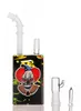 Tjockt glas vatten bongs unika hookahs dab riggglas bubbler cigarett tillbehör rökrör dabber bägare bas med 14mm led