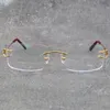 Verkoop van modeframes Rimless Metal bijziende bril Accessoires Adumbral Men Vrouw grote vierkante bril mannelijk en vrouwelijk 18K GOL9273346