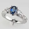 Bague de mariage en cristal de luxe bleu CZ Pierre bagues de fiançailles pour les femmes
