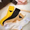 4 Colors Triangle Letter Silk Socks Women Girl Letters Fashion Sock Gift for Love Friend Wholesale Price