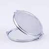 Newdiy Makeup Mirrores Ferro 2 Face Sublimação Em Branco Folha de Alumínio Presente Girl Presente Cosmético Espelho Compacto Decoração Portátil EWA5162