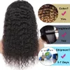 Peluca delantera con cierre de encaje recto de cabello humano virgen 34 pulgadas Agua corporal Onda profunda natural Rizado rizado con diadema frontal Pelucas para mujeres negras Pre arrancado húmedo y ondulado