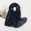 Mode plaine musulman Hijabs Turbans coton étoiles imprimé châles écharpe femmes grande taille tête enveloppes foulard Foulard
