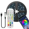 USB LED Strip Light Bluetooth RGB Lights Flexible TV Backlight Lamp 5050 5V LEDs Tape Diode Phone Bluetooths APP 1-5m For Room