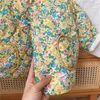 Down Coat Girls Warm Cotton-Padded Floral Jacket 2021 Fashion Autumn Winter Thick Fleece Outerwear Children Casual O-Neck 1-5Y