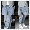 Pantalones vaqueros para hombre primavera otoño 2022 pantalones de herramientas casuales japoneses moda moda suelta tobillo Harem longitud