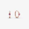 New Arrivals Authentic 925 Sterling Silver Pink Solitaire Huggie Hoop Earrings Fashion Earrings Jewelry Accessories For Women Gift