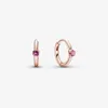 New Arrivals Authentic 925 Sterling Silver Pink Solitaire Huggie Hoop Earrings Fashion Earrings Jewelry Accessories For Women Gift