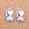 120 Stück antik versilbert und bronzefarben „Ich liebe Volleyball“-Charms-Anhänger für DIY-Halskette, Armband, Armreif, 16 x 9 mm