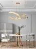 Nowoczesny Luksusowy Kryształ Okrągły LED Żyrandol Wisiorek Lampy Nordic Art Stainless Steel Gold Chrome Wiszące Lekki Salon Restauracja Żyrandole