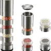 Multi-layers Pepper Mill Shaker Salt and Peper Grinder Stainless Steel Manual BBQ Tools Kitchen Cooking Gadgets 210611