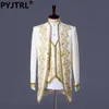 PYJTRL S-XXL Uomo Classico Tre Pezzi Ricamo Palace Stage Cantante Abiti da Sposa Ultimi Disegni Cappotto Mutanda Costume Homme X0909