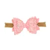 아기 소녀 스팽글 활 머리띠 키즈 탄성 머리띠 어린이 나일론 헤어 액세서리 유아 bowknot hairbands headwear kha259