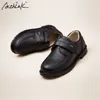 Acthink New Kids Genuine Couro Vestido De Couro Sapatos Para Meninos Brand Children Preto Sapatos de Casamento Meninos Cunha Formal Sneakers, S011 210306