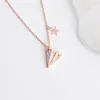 Pendant Necklaces Paper Airplane Shape Shiny Ladies Necklace Exquisite Silver Fashion Clavicle Chain Wedding Party Jewelry Bridesmaid Gift