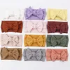 2021 Newborn Waffle Knit Bow Headbands Baby Solid Cotton Bowknot Headband Infant Head Wraps Kids Girls Hair Accessories