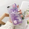 Glitzer Sommer Seastar Muschel Blau Rosa Lavendel Liquid Quicksand Meerjungfrau Handyhülle für iPhone 11 Pro 6 6S 7 8 Plus XS Max XR XS