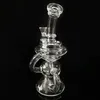 Glas Bongs Percolator Rökning Riger 7,6 tum Recycler Oil Dab Rigs Glas Bong Rig i hookahs Transparenta Gulliga Vattenbubblor Rör med 14mm Male Clear Bowl