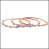 Kettingarmbanden juwelengeomtric ronde charme rosé goud kleur rand instelling vonkende kleine cz zirkoon kristal delicate roodblauw kwaad oog bracele