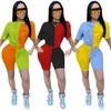 Mulheres Marca Tracksuit Manga Curta Shorts Outfits 2 Piece Set Sportswear Esporte Casual Terno Novo Hot vendendo Verão Mulheres Roupas KLW6208