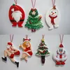 2021 Papai Noel pingentes resina árvore de natal árvore ornamentos pingente acessórios Natal decoração boneco de neve Árvores XD24875