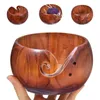 Sewing Notions & Tools Wooden Yarn Bowl Holder For Knitting And Crochet, Wool Storage Basket Round With Holes Handmade Craft Crochet