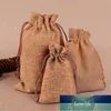 50PCS Hessian Jute Drawstring Pouch Burlap Bags Wedding Favors Party Christmas Gift Jewelry Sack Pouches Packing Storage Bag S30 Factory price expert design