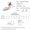 Elegant Ladies Ankle Strap Pumps High Heels Crystal Wedding Shoes Bride for Women Spring Pointed Toe Luxury Woman 220309