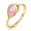 Fashion Jewlery Beautiful Rose Quartz Ring Solid Sterling Silver 925 Engagement Wedding Jewelry For Women Gift