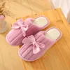 Femmes Pantoufles D'intérieur Chaud En Peluche Amoureux Maison Pantoufle Mignon Bowknot Chaussures D'hiver Femme Maison Plancher Doux Diapositives Fluffy Coton H0827