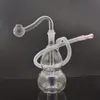 Mini brûleur à mazout en verre de poche pour fumer Matrix Narguilés pour recycleur Dab Rig Wax Dabber Tool Kit Pipe à tabac avec tuyau et tuyau de brûleur à mazout en verre mâle de 10 mm