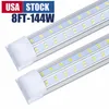 40 sztuk 8ft sklepowa oprawa oświetleniowa LED, 144W 14500lm, przezroczysta osłona obiektywu, dwustronnie 4 rzędy w kształcie litery V zintegrowana żarówka, chłodnica LED oświetlenie drzwi