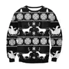 3D Arbre de Noël Renne Santa Imprimé Pull de Noël Laid Femmes Hommes Vacances Crewneck Sweat Pull Drôle Noël Jumper Y1118