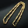 Two Tone Gold Color Ketting Titanium Roestvrij Staal 55CM 6MM Heavy Link Byzantijnse Kettingen Kettingen voor Mannen Sieraden