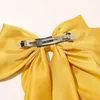 2021 Fashion Bowknot Streamer Hairpin Woman Girls Satin Ribbon Barrette Bow Back Head Spring Clip Ponytail Clip Hair Accessories