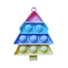 Boże Narodzenie Fidget Zabawki Keychain Party W kształcie Ghost Favor Ultime Rainbow Push Bubble Silikon Dekompresja Ducple Sensory Toy Prezenty Dla Dzieci