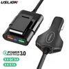 USLIONマルチUSB 4ポートQC 3.0車の充電器クイックチャージ電話高速フロントバックシートクリップ充電アダプターポータブルプラグ用iPhone用ポータブルプラグ