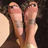 Summer Women Slippers Rome Sandals Retro Gladiator Metal Decoration Flat Slippers Beach Sandals Slides Big Size 35-43