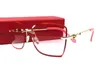 Luxury- Nya Bevis Fashion Rimless Square Solglasögon för Kvinnor Män Utomhus UV400 Lens Retro Skugga Sommarstil med låda