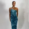 Tie Dye Imprimer Sexy One-Shoulder Party Vacation Beach Dress Femmes Été Nouveau Slim Stretch Vêtements Lady Backless Robes 2021 Nouveau Y1006