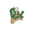 Broches, broches Vert Émail Cactus Broche Enfants Lady Crystal Plante Corsage Costume Écharpe Robe Décoration Bijoux Couleur Or Fruits Broches Mâle Bij