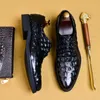 Mode gaufrage Oxford chaussures hommes à lacets robe formelle bout pointu mariage luxe en cuir véritable chaussures d'affaires pour hommes A50