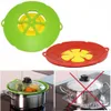 Kök Anti Overflow Pot Cover Silicone Pot Koka Anti Spill Lock Kök Köksartiklar Ugn Safe Pot / Pan Petal Spill Stoppar Lock Dap185