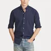 Новая весенне-осенняя мужская высококачественная деловая модная классическая футболка, мужская ткань Оксфорд с вышивкой, мужская Casu272J