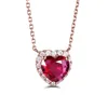 925 Sterling Silver Women Ruby Heart Wisiorek Party Biżuteria zaręczyna Hurtownie