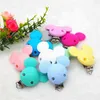 chenkai 10pcs 실리콘 라운드 곰 동물 심장 클립 DIY 아기 젖꼭지 더미 Teether 노려 간호 보석 장난감 teething 211106