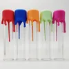 Packwoods Tube de embalaje Tubos de vidrio prerturbado Botella con pegatinas y tapa de silicona coloridas Caja de regalo magnético Kit de embalaje