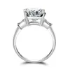 LESF Fashion Engagement Ring 5 Carat Superior Grade Sona Diamond Bridal 925 Sterling Silver Women Rings Gift